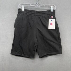 Champion Sweat Shorts Boys Black Fleece L 14/16 Embroidered Logo NWT